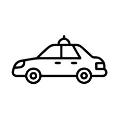 Police Car Icon for Law Enforcement and Security Themes