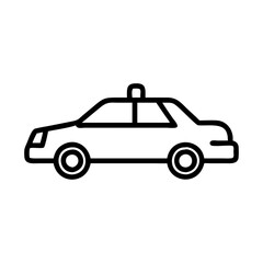Police Car Icon for Law Enforcement and Security Themes