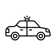 Police Car Icon for Law Enforcement and Security Themes