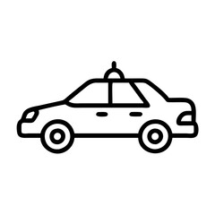 Police Car Icon for Law Enforcement and Security Themes