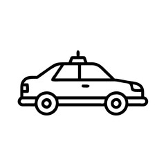 Police Car Icon for Law Enforcement and Security Themes