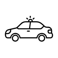 Police Car Icon for Law Enforcement and Security Themes
