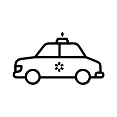 Police Car Icon for Law Enforcement and Security Themes