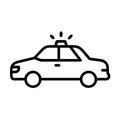 Police Car Icon for Law Enforcement and Security Themes
