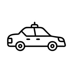 Police Car Icon for Law Enforcement and Security Themes