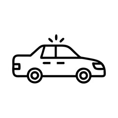 Police Car Icon for Law Enforcement and Security Themes