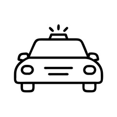 Police Car Icon for Law Enforcement and Security Themes
