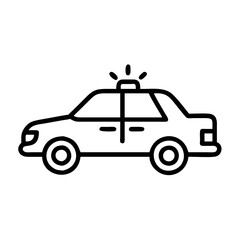 Police Car Icon for Law Enforcement and Security Themes