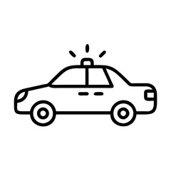 Police Car Icon for Law Enforcement and Security Themes