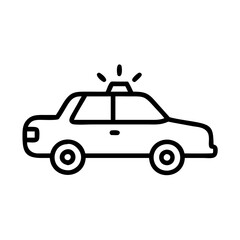 Police Car Icon for Law Enforcement and Security Themes