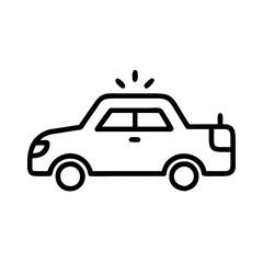 Police Car Icon for Law Enforcement and Security Themes