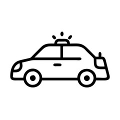 Police Car Icon for Law Enforcement and Security Themes