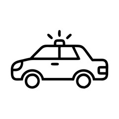 Police Car Icon for Law Enforcement and Security Themes