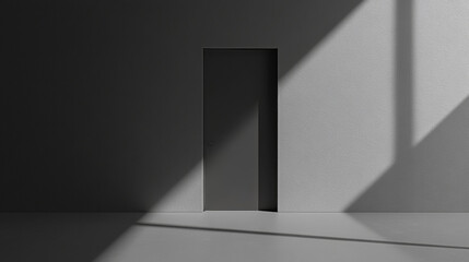 white walls door frame abstract room background 3d render illustration