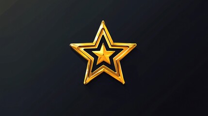 Fototapeta premium Golden Sheriff Star Emblem Vector Illustration for Law Enforcement Uniforms and Badges