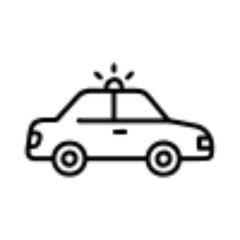 Police Car Icon for Law Enforcement and Security Themes