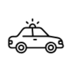 Police Car Icon for Law Enforcement and Security Themes