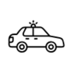 Police Car Icon for Law Enforcement and Security Themes