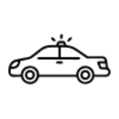 Police Car Icon for Law Enforcement and Security Themes