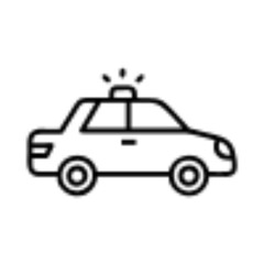 Police Car Icon for Law Enforcement and Security Themes