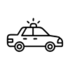 Police Car Icon for Law Enforcement and Security Themes