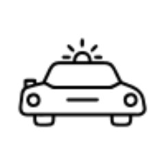 Police Car Icon for Law Enforcement and Security Themes