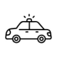 Police Car Icon for Law Enforcement and Security Themes