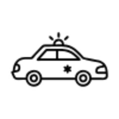Police Car Icon for Law Enforcement and Security Themes