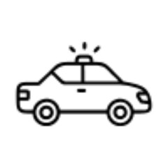 Police Car Icon for Law Enforcement and Security Themes