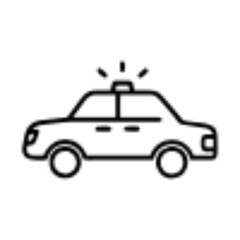 Police Car Icon for Law Enforcement and Security Themes