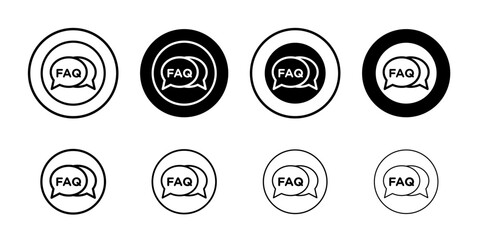 FAQ icon Outline thin set pack series