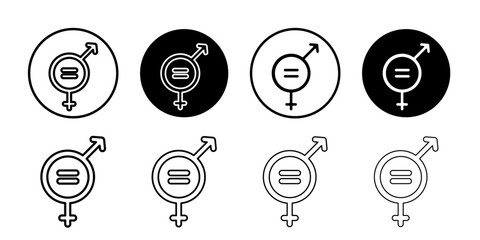 Gender equality icon Outline thin set pack series