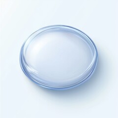 Silicone makeup applicator pad with a transparent gel-like texture, placed on a bright white background