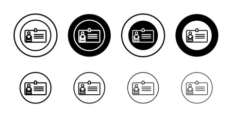 Id card icon Outline thin set pack series