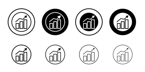 Increase chart icon Outline thin set pack series