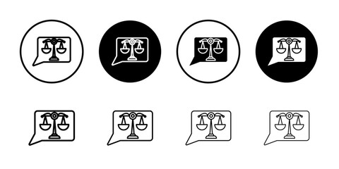 Legal advice icon Outline thin set pack series