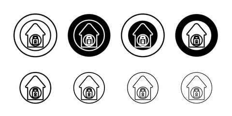 lock home icon Outline thin set pack series