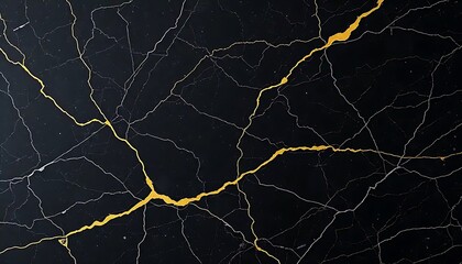 Black Marble Texture With Golden Veins