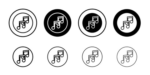 Music icon Outline thin set pack series