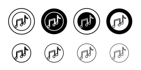 Music icon Outline thin set pack series