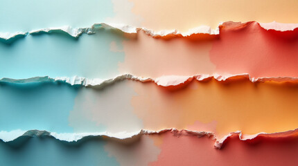 Fototapeta premium Colorful torn paper background with watercolor effect
