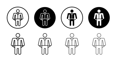poor person empty pockets icon Outline thin set pack series