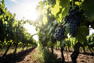 Vineyard full of grapes