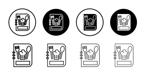 recipe book icon Outline thin set pack series