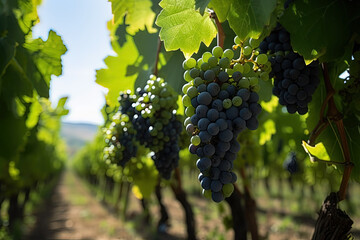 Vineyard full of grapes