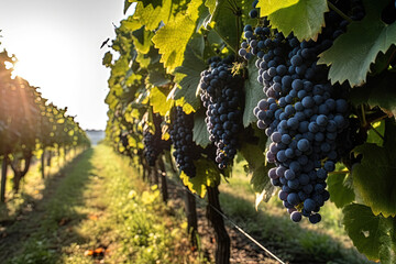 Vineyard full of grapes