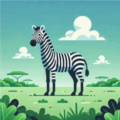 zebra in the grass vector