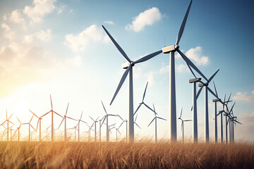 Wind turbines in the field