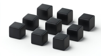 Obraz premium Black cubes moving out of arrangement 3d render illustration