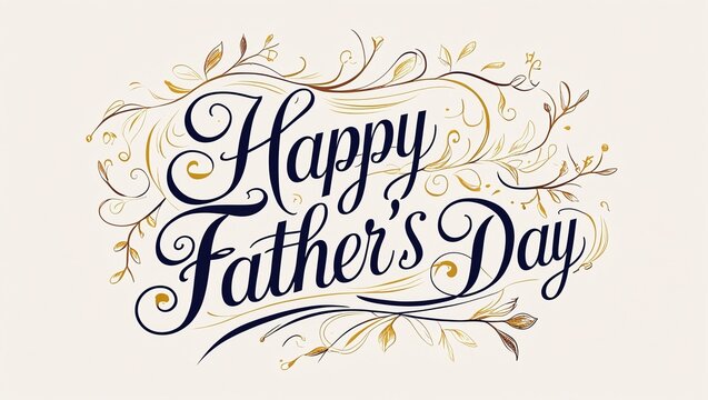 Happy Father's Day logo design, Handwritten text with Father's Day with love, love for fathers.